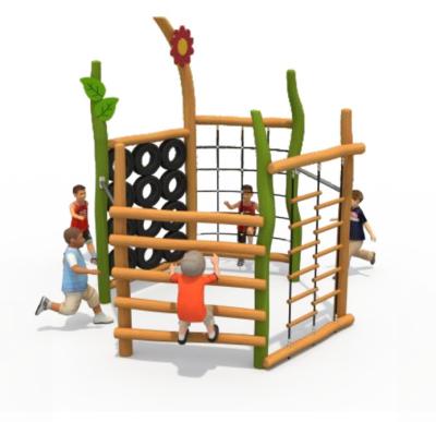 China Children Outdoor Playground Wooden Climbing Frame Set for School for sale