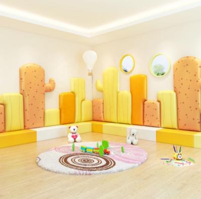 中国 China High Quality PU Leather Material Kids Room 3D Cactus Soft Wall Padding for Nursery Daycare and Kindergarten School 販売のため