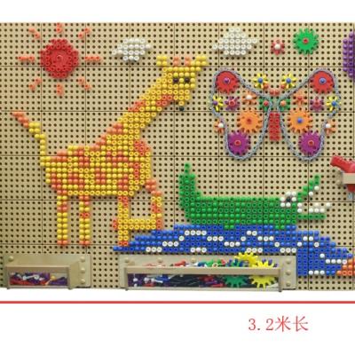 China Daycare center and kindergarten play school educational interactive toys wall game building blocks Stem Wall for children à venda