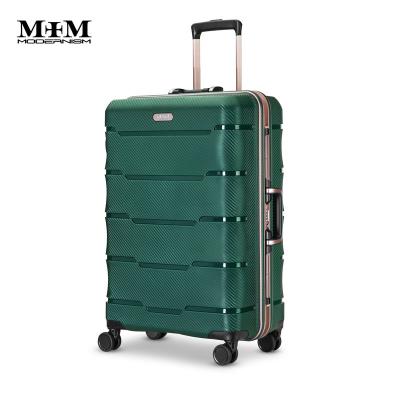 China Travel luggage cases fashion design pp aluminum frame luggage with colorful option for men and women travel for sale