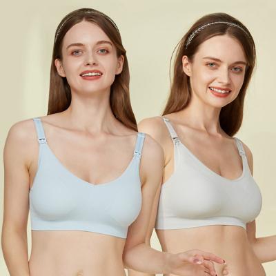 China Dropshipping Antibacterial Comfortable Viable Back Closure Seamless Baby Care Maternity Bra for sale