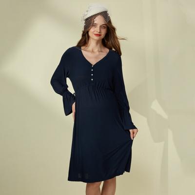 China Sustainable OEM Services Sustainable Bargain Price Pregnancy Loose Long Sleeve Elegant Dress for sale