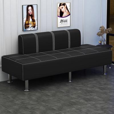 China Common for internet celebrity waiting occasions Beauty Salon Station Waiting Sofa Barber Shop Reception Couch Leather Hair Salon Waiting Chair for sale