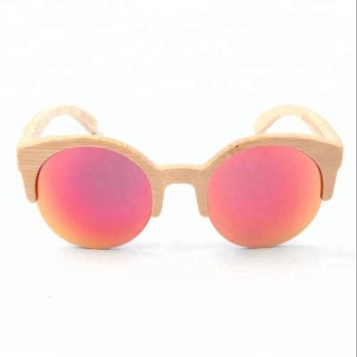 China The latest wooden sunglasses around the frame 2022 unique half round frame environmental wooden or bamboo sunglasses for sale