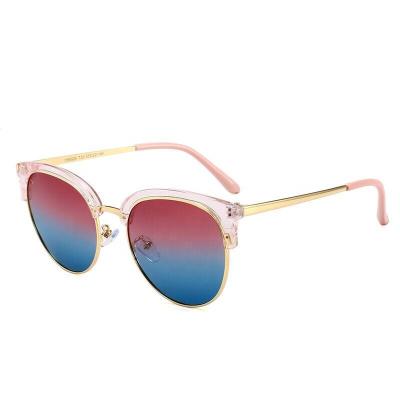 China Metal Sunglasses 2019 Half Metal Frame Copper Sun Glass Men Mirror Vintage Metal Sunglasses for sale