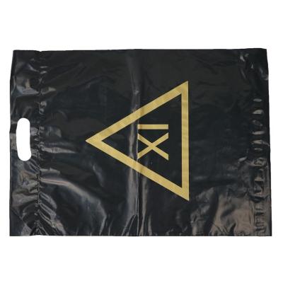 China 12x15 Black poly mailers with die-cut handle,plastic handle carry bags, handle plastic bags,mailing bag with handle for sale