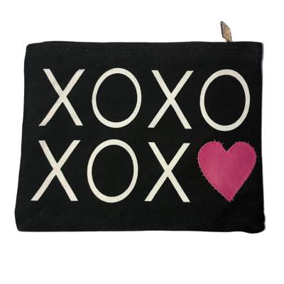 China Professional Fashion Custom Printed Zipper Beauty Bag Canvas Cosmetic Pouch For Jewelry for sale