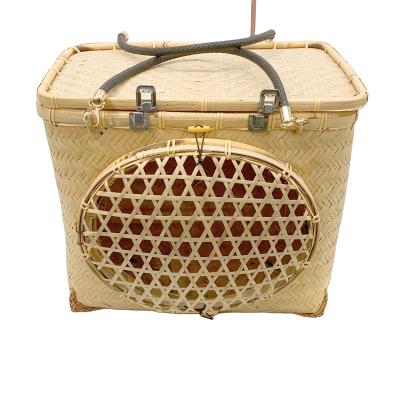 China Handmade Cat Carrier Breathable Cat Carrier Bag Rattan Natural Bamboo Eco-Friendly Sustainable for sale