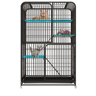 China China Viable New Arrival Steel Wire Large Cat Cage 3 Layer Cat Cage Breeding Cage With Plastic Bottom for sale