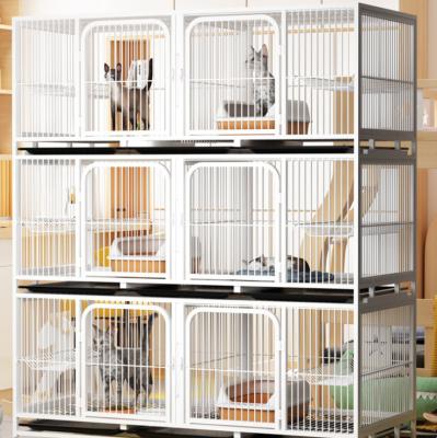 China Supcon Sustainable Cheap Custom Size Color Breeding Cages Large Cat Cage 4 Layer Cage With Wheel for sale