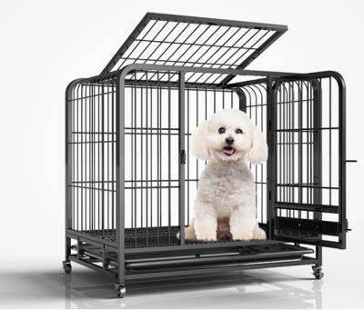 China Viable thick square tube metal dog cage iron dog kennel animal cage for sale for sale