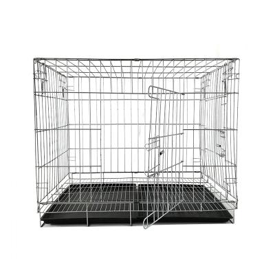 China Breathable Customizable Colors Metal Wire Dog Crate Dog Crate Foldable Dog Settlements Crates With Plastic Board for sale