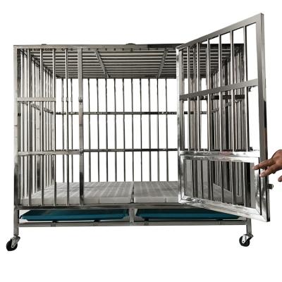 China Durable EasyClean Stainless Steel Dog Cage Detachable Dog Kennel Large Dog Crates Cage for sale