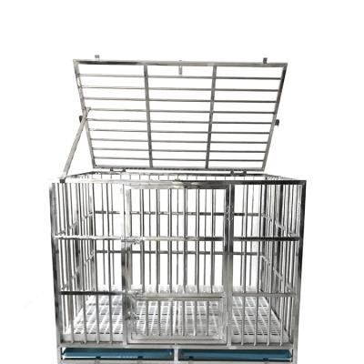 China Factory Wholesale Viable Flexible Movement Dog Cage Heavy Duty Stainless Steel Dog Cage With Wheels for sale