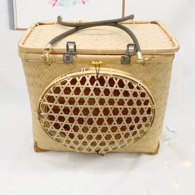 China Sustainable Handmade Bamboo Backpack Carrier Bag Eco-Friendly Woven Woven Woven Backpack for sale