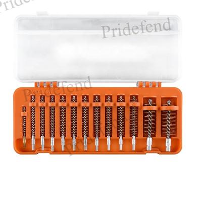 China Steel wire 13 pieces stiffen bore cleaning brush .17 .22/5.56MM .30/7.62MM .357/9MM .40 .45 12GA 20GA for sale