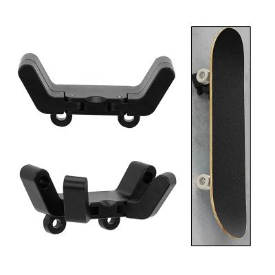 China Reinforced Thermoplastic 2 Pack Skateboard Wall Mount Hanger Storage and Display Foldable Skateboard Rack for sale