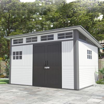 China Easy Assembled Simple kinying Modern Slanted Brand Roof Enclosed Shed Garden Workshop Shed Luxurious Plastic Prefab Cabin for sale