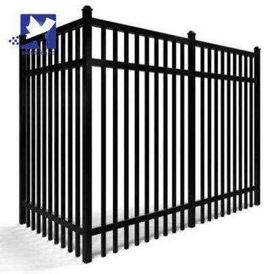 China Easily Assembled Spike Metal Picket Rod Iron Fence Angle Bar Metal Barrier Accessories Metal Top Garden Fence for sale