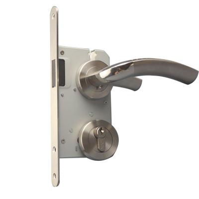 China Door Decoration season popular Stainless steel magnetic door lock with lever handle and key for sale