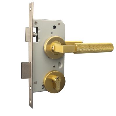 China Stainless Steel 304 Stainless steel 304 luxury gold door lock round combine square feature design stainless steel door lock set for sale