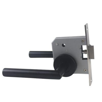 China Passage door Popular matt black Stainless steel 304 price door lock with black lever L type handle for sale