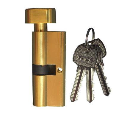 China Brass Popular full brass polish gold color tumbturn turn& key door lock cylinder for sale