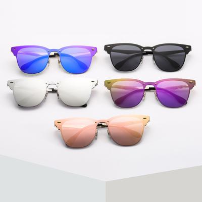 China Sports Sunglasses Classic Men Metal Rimless Lenses For UV400 Protection Custom Logo Color Film Fashion Shade Outdoor Sunglasses for sale