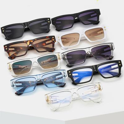 China 2022 Newcomer Square Hollow Square Frame Glasses Trend Decoration Brand Designer Women Shade Sunglasses for sale