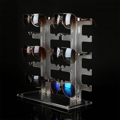 China Factory wholesale multi-layer plastic display stand for double row 10pcs glasses plastic desktop sunglasses rack for sale