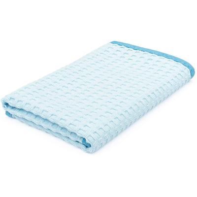 China Sustainable High Quality Blue Washable Soft Microfiber Waffle Dishcloth For Kitchen Cleaning for sale