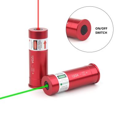 China 12GA Aluminum Boresighter ON Switch Boresighter 12GA Laser Hole Sighter 12Gauge Bored Sight With On/Off Switch for sale