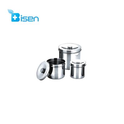 China BS-B039 Medical Stainless Steel Gauze Jar Stainless Steel Gauze Container With Lid for sale