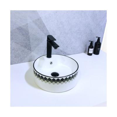 China New Arrival Modern Luxury Bathroom Basin Countertop Bathroom Sink Ceramic Handmade Basin For Bathroom for sale