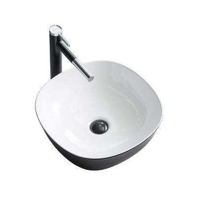 China Modern High Quality Ceramic Basin Matte Black Color Rectangle Ceramic Sink for sale