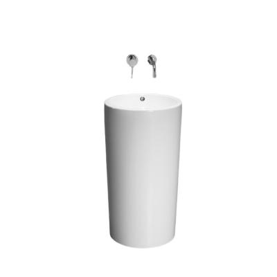 China Hot Sale Modern Bathroom Basins Bathroom Pedestal Hand Wash Ceramic Pedestal Sink for sale