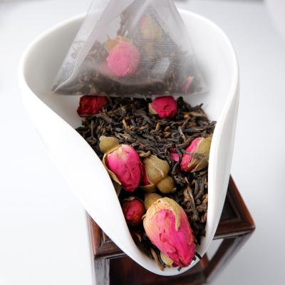 China Natural / High Quality Rose Flower Black Tea Pu Er Flavored Tea In Pyramid Tea Bag FREE SAMPLE for sale