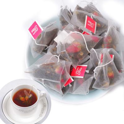 China Natural Premium/High Quality Mesh Pyramid Rose Puerh Tea Empty Tea Bags for sale