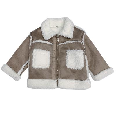 China Custom Made Girls Winter Breathable Sherpa Long Sleeve Faux Fur Jackets Kids Boutique Winter Coat Jacket For Girls for sale