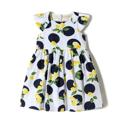 China Breathable Summer Kids Korean Girls 2021, Kids Clothing Girl Dress Lemon Flower Dress Dresses for sale