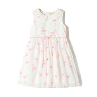 China Custom made Breathable tutu cartoon Peter Pan Collar Vintage Dresses Tulle children kids girls dress for sale