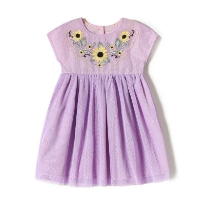 China Boutique Babies Summer Dress Kids Embroidery Ruffle Sunbathing Breathable Toddler Babies Dresses for sale