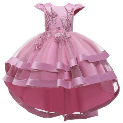 China Dry Cleaning Boutique Dress Kids Party Wear Flower Western Party Babies Princess Formal Tow Dress for sale