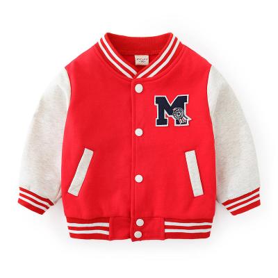 China 2021 Vintage Kid Red And White Classic Sherp Jacket Baseball Uniform Suitable For Children Kids Jacket for sale