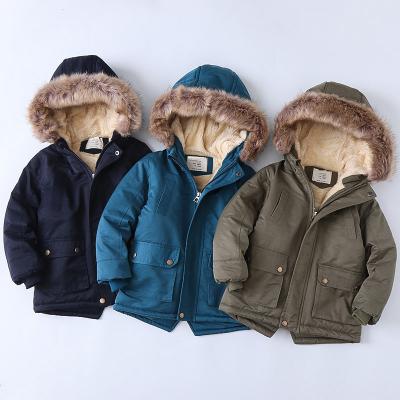 China 2021 Viable Kids Boys Down Jacket Winter Jacket Snowsuit Hooded Thickened Warm Parka Tracksuit Bottoms for sale