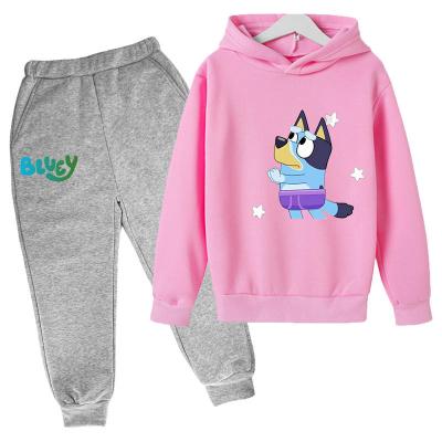 China kids eco-friendly bluey and bingo kids clothing kids sublimation design pattern kdis clothes set for sale