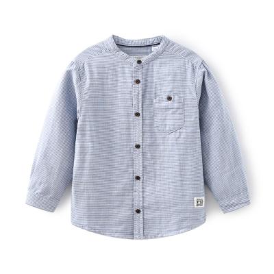 China Breathable Custom Apparel Boy Spring Kids Button Up Shirt Long Sleeve Washed Soft Cotton Boys Shirts for sale