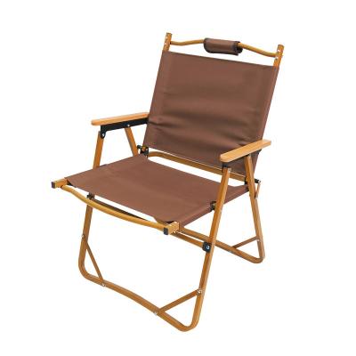 China Wood grain modern outdoor kermit furniture nature portable folding camping chair for sale