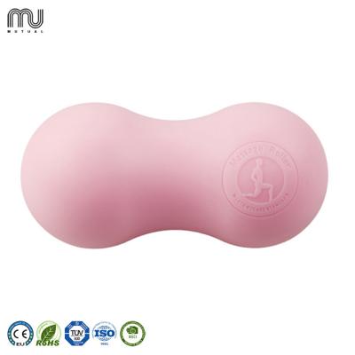 China Custom Eco Friendly Silica Gel Double Size Exercise Foam Ball Logo Peanut Yoga Massage Ball For Home Fitness for sale