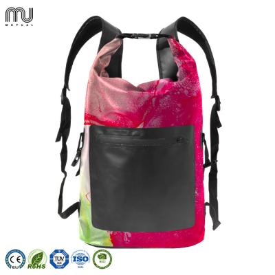 China 30L Logo Waterproof Outdoor Custom Color Canoeing Kayaking Wet Dry Cylinder Office Backpack Separation Dry Bag for sale